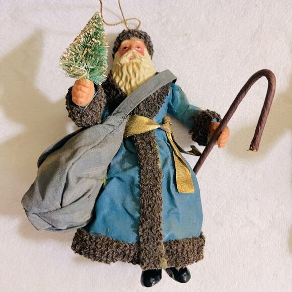 4 Vintage Kurt Adler Paper Mache Old World Santa Ornaments Christmas Decor - Picture 11 of 15